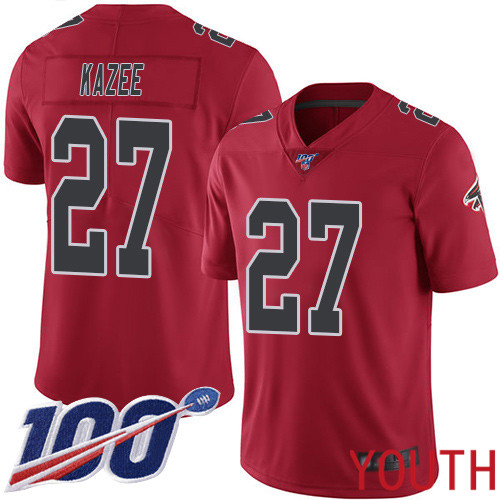 Atlanta Falcons Limited Red Youth Damontae Kazee Jersey NFL Football #27 100th Season Rush Vapor Untouchable->youth nfl jersey->Youth Jersey